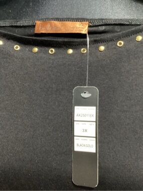 Belldini Black Top with Gold Stud Accents